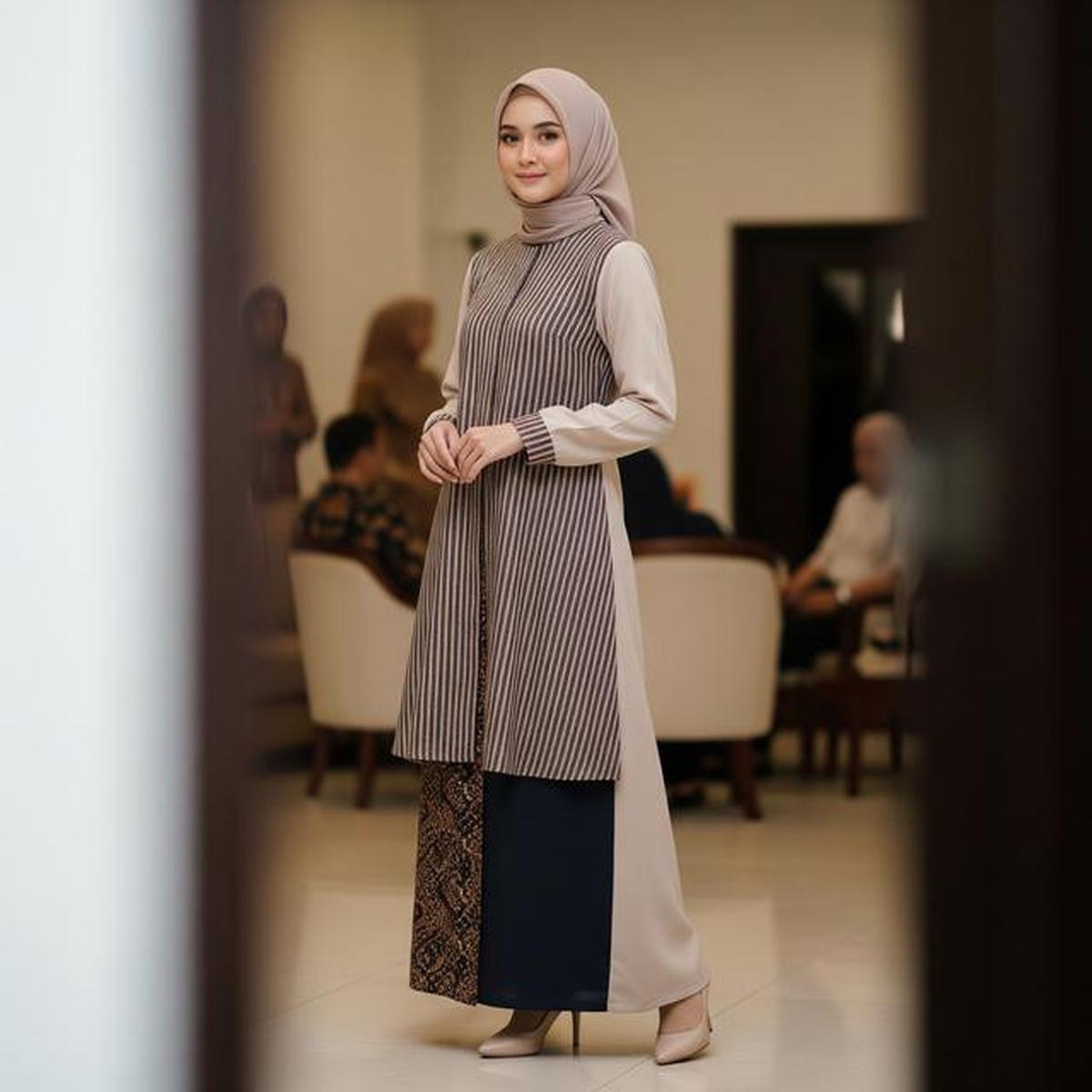 7 Model Gamis Batik untuk Arisan Wanita, Kombinasi Motif dan Warna yang Menawan