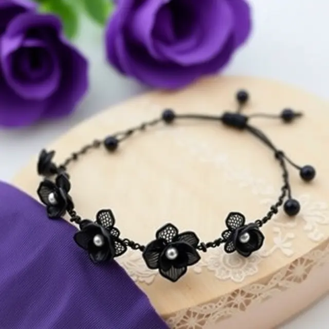 Model Gelang Bunga Hitam
