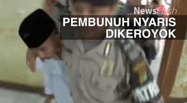 RAL (16), terdakwa kasus pembunuhan sadis terhadap Enno Parihah (18), menjadi sasaran amuk keluarga korban