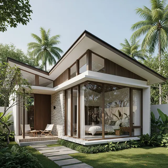 9 Model Rumah Minimalis 1 Lantai dengan Atap Tinggi dan Jendela Besar, Fungsionalitas dan Estetika Modern