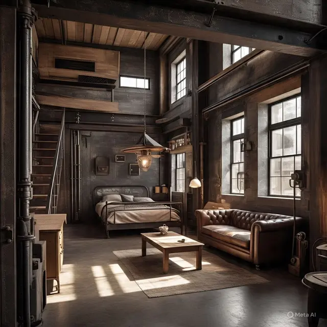 Rumah Kayu Modern Industrial