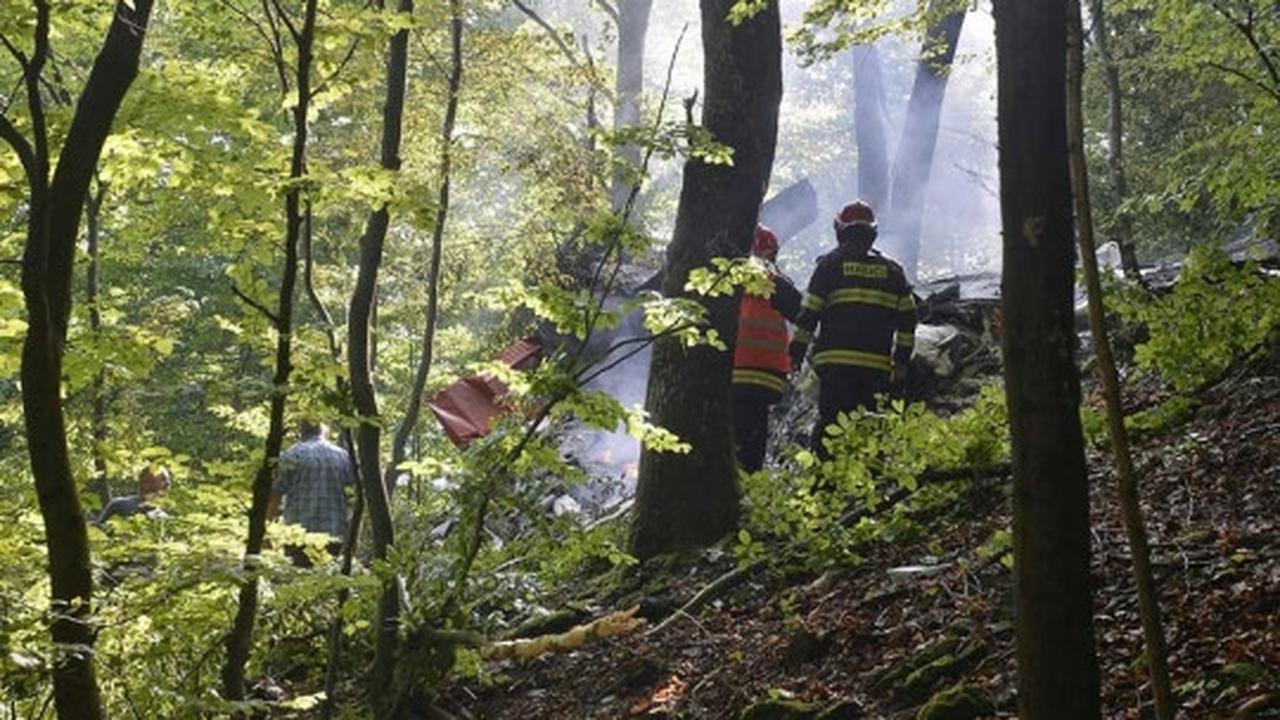 Dua pesawat penerjun payung bertabrakan dan jatuh terbakar di hutan