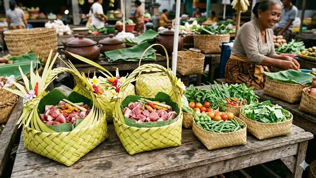 Ide Kemasan Daun untuk Jual Daging dan Sayur (Foto: Gemini AI)
