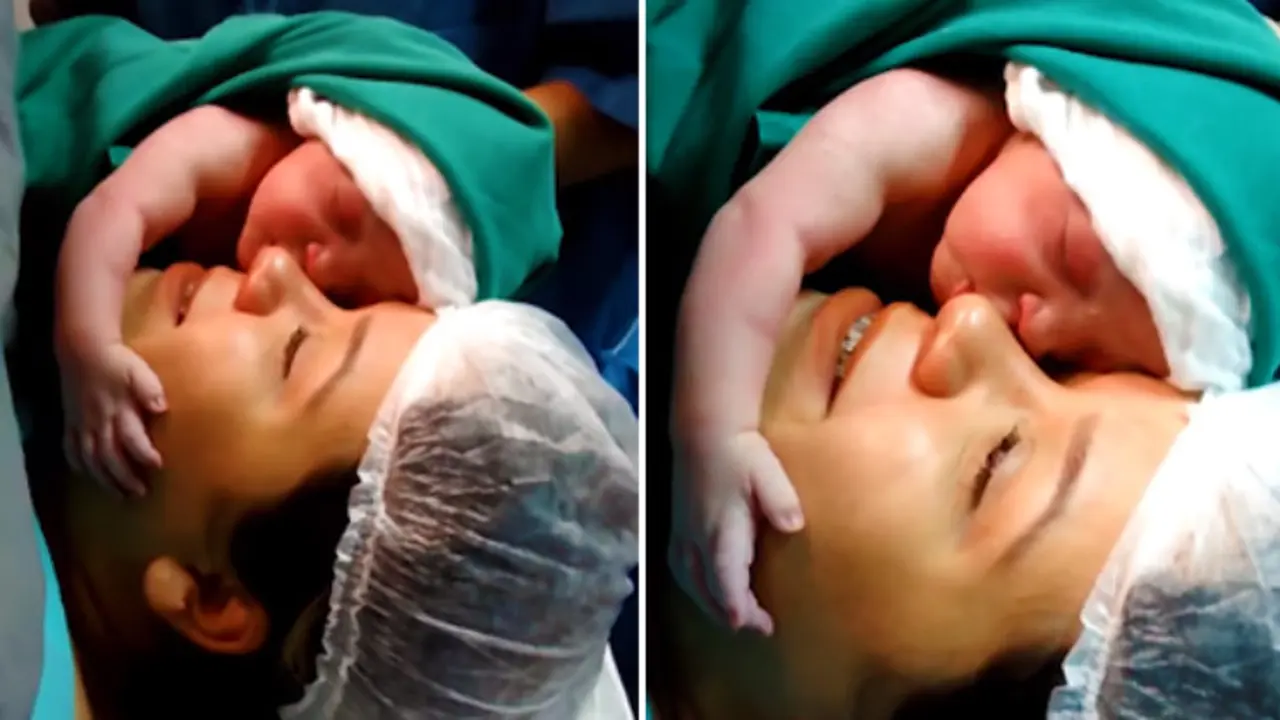 Gemas, Bayi Baru Lahir Peluk dan Cium Wajah Ibunya