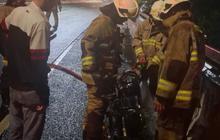 Mendadak, Motor Terbakar di Flyover Pasupati Bandung
