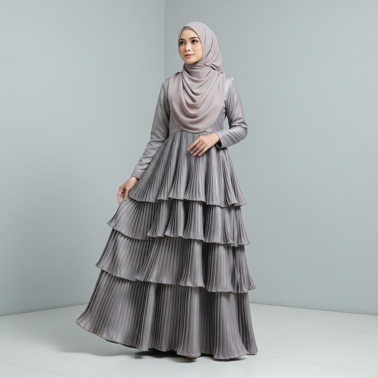 8 Model Gamis Terbaru Kombinasi Rempel, Tampilannya Mewah untuk Sambut ...