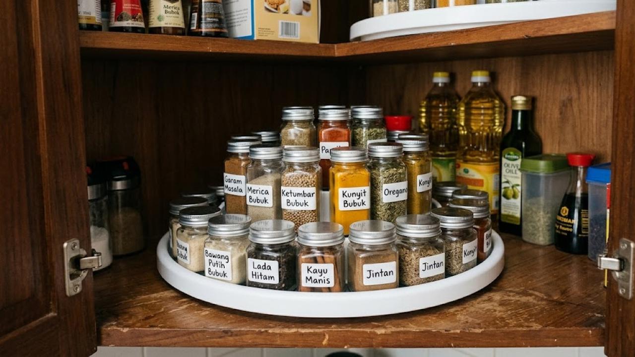Menyimpan Bumbu Dapur Agar Tidak Mudah Tumpah di Lemari