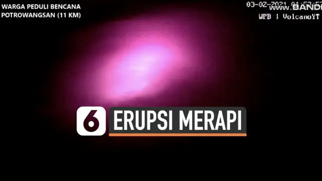 Rabu (3/2) dini hari kamera pemantau rekam aktivitas vulkanik Gunung Merapi. Sejumlah luncuran lava pijar tampak sejauh ratusan meter.