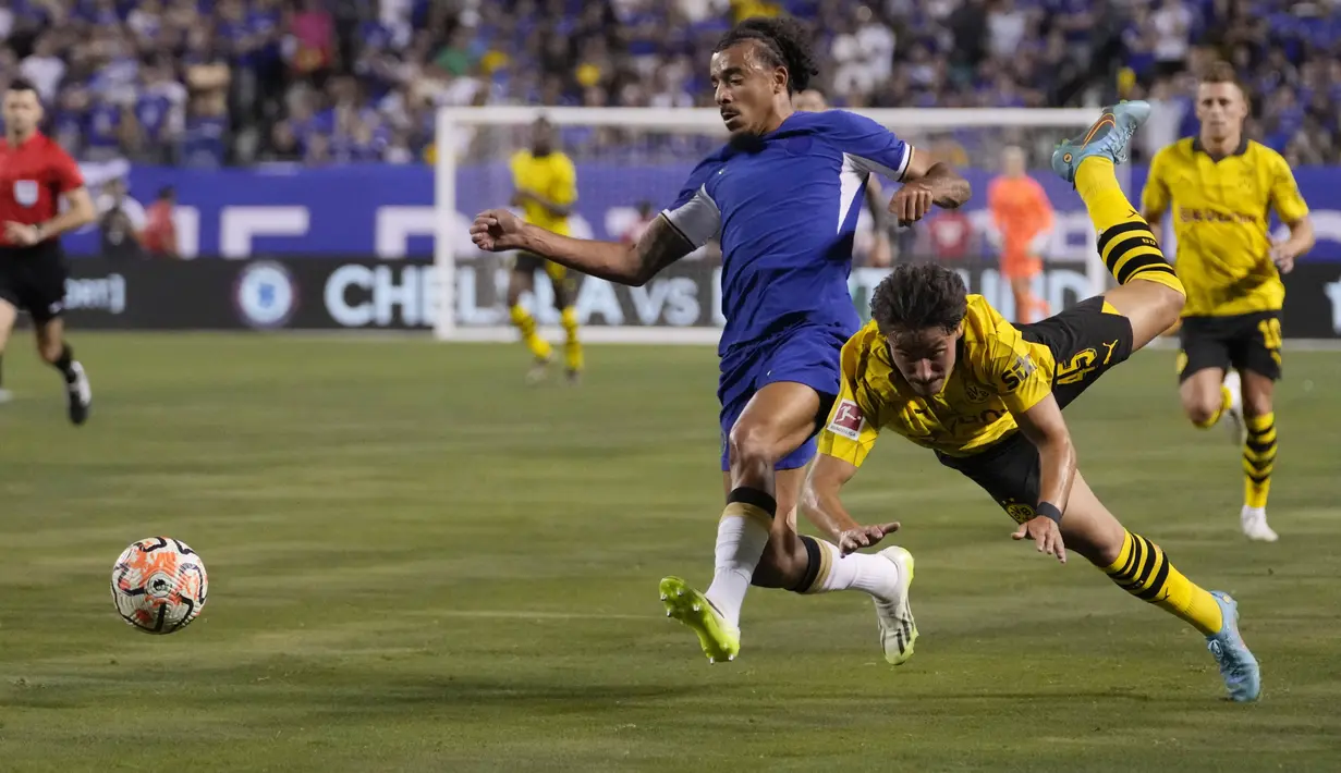 Chelsea dan Borussia Dortmund bermain imbang dengan skor 1-1. (AP Photo/Nam Y. Huh)