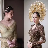 Enzy Storia tampil dengan dua look untuk pesta pernikahannya, dari akad sampai resepsi. [Foto: Instagram @enzystoria]