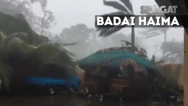 Menghantam dengan kecepatan 315 km/jam, badai Haima membuat rumah warga rusak dan mati listrik.