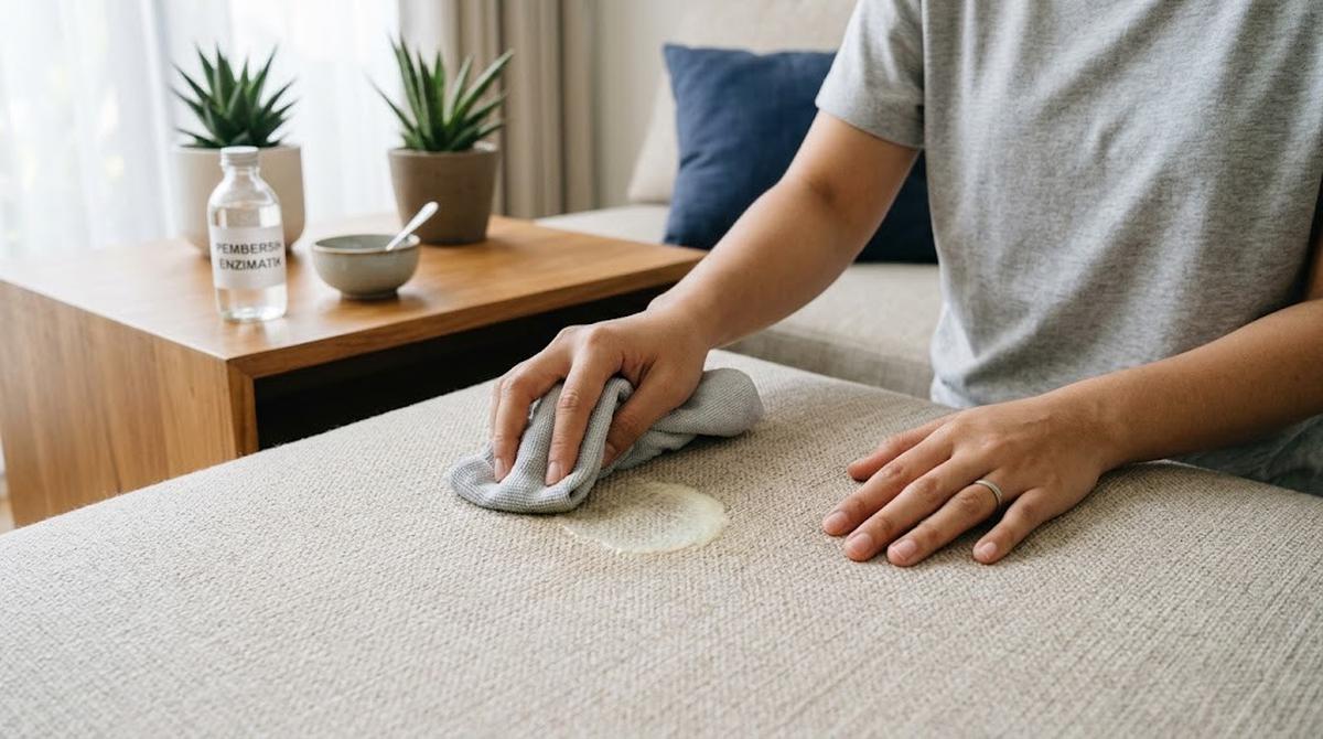 Cara Menghilangkan Noda Makanan di Sofa Kain