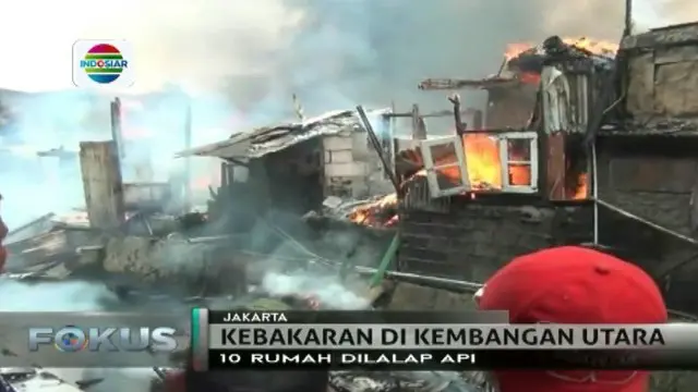 20 kepala keluarga di Kembangan Utara, Jakarta Barat, terpaksa mengungsi akibat kebakaran.
