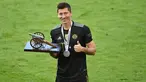 Musim lalu, Robert Lewandowski berhasil merebut gelar top skor Liga Jerman untuk yang ke-6 kalinya dan ke-4 secara beruntun. Total 41 golnya musim lalu melampaui rekor 40 gol yang dipegang Gerd Mueller pada 1971/1972. Bagaimana dengan musim ini, adakah pesaing? (Foto: AFP/Pool/Sven Hoppe)