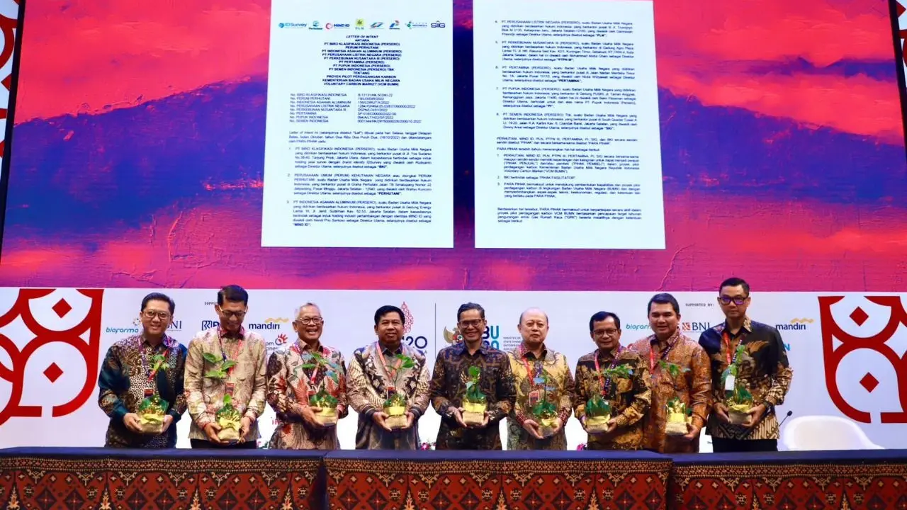 Dialog Commitment on Net Zero Emission, bagian dari rangkaian acara Road to G20: SOE International Conference: ”Driving Sustainable & Inclusive Growth”, di Bali Nusa Dua Convention Center (BNDCC), Nusa Dua - Bali, Selasa (18/10/2022). (Dok Pertamina)