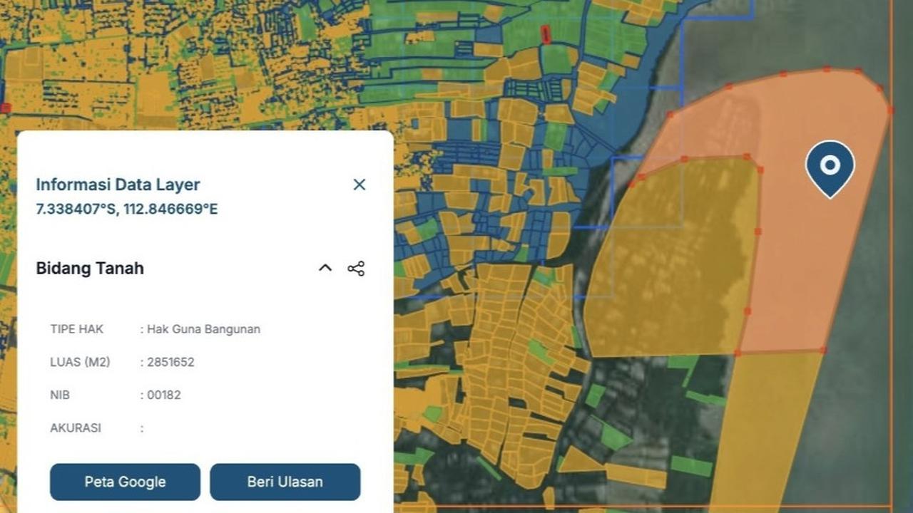 Terungkap Pemilik HGB Seluas 656 Hektar di Perairan Surabaya-Sidoarjo, Ini Bedanya dengan Tangerang