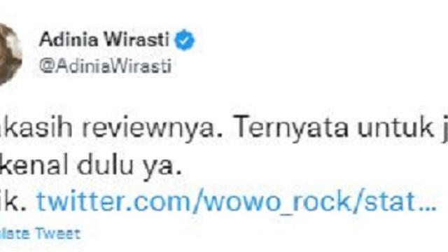 Adinia Wirasti (Foto: Twitter)