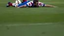 Gelandang Atletico, Koke tengah berbaring di lapangan dalam pertandingan kontra Malaga