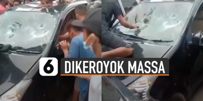 VIDEO: Viral Mobil Pelaku Penipuan Bermodus COD dan Hipnotis Dikeroyok Massa