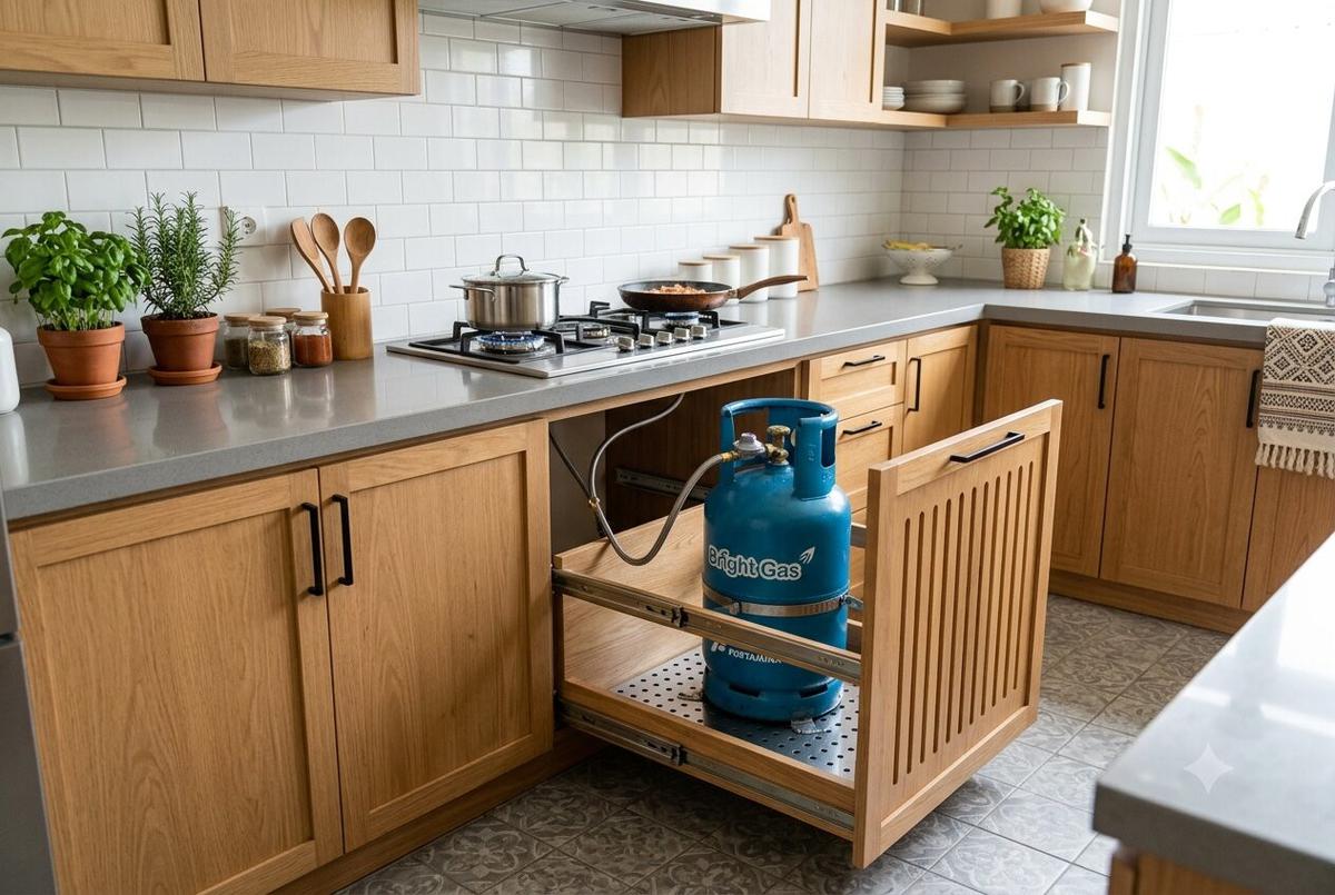 Langkah Aman Menyimpan Tabung Gas di Dapur Rumah (Gambar: AI Generated)