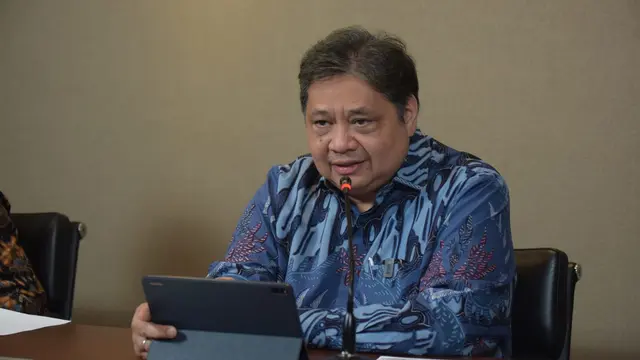 Menteri Koordinator Bidang Perekonomian Airlangga Hartarto dalam Konferensi Pers Pertumbuhan Ekonomi Indonesia Triwulan IV Tahun 2022, Senin (6/2/2023). (Dok Kemenko Perekonomian)