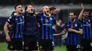 Bermain di hadapan pendukung sendiri, Inter Milan berhasil meredam perlawanan dan menahan imbang Bayern Munchen dengan skor 2-2. (Isabella BONOTTO/AFP)