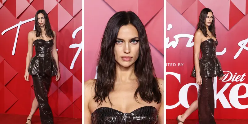 Irina Shayk Tampil Memesona Pakai Gaun Coklat di British Fashion Awards 2022