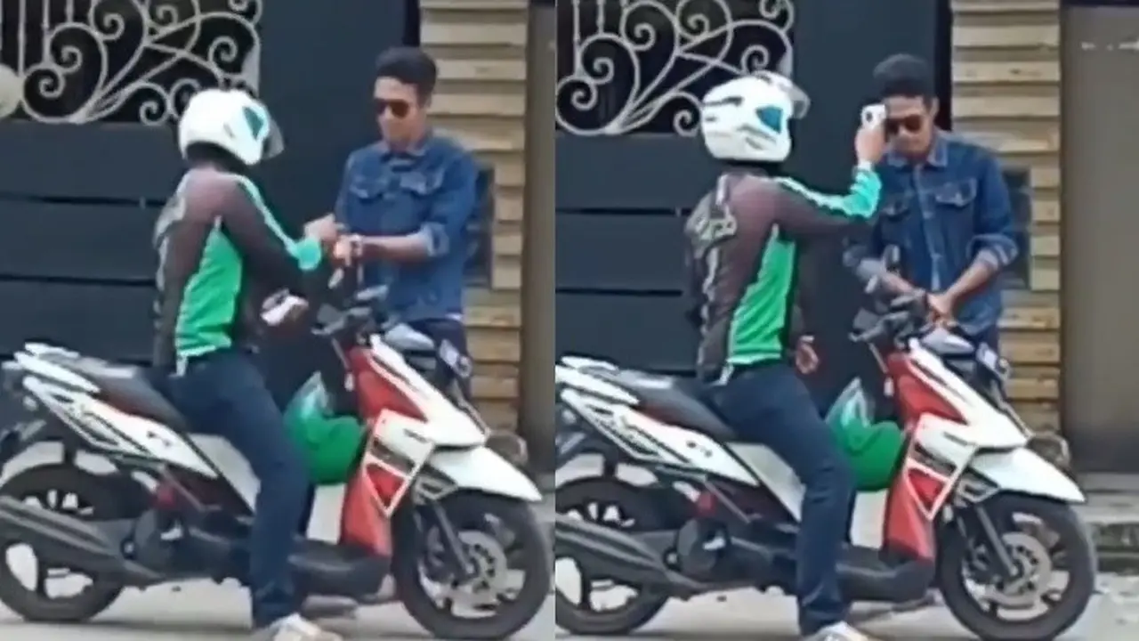 aksi ojol cek suhu tubuh penumpang viral