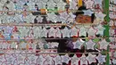 Seorang wanita menggantungkan kertas berisi doa keberhasilan untuk anaknya dalam ujian masuk perguruan tinggi di Kuil Buddha Jogyesa, Seoul, Korea Selatan, Kamis (3/12/2020). Ujian diikuti ratusan ribu siswa, termasuk puluhan siswa pasien COVID-19. (AP Photo/Ahn Young-joon)