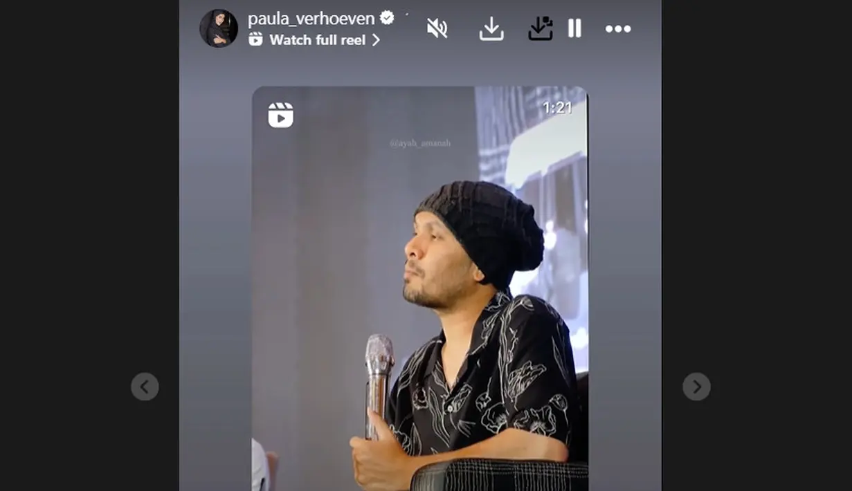 Paula juga mengunggah video berisi ceramah Ustaz Hanan Attaki yang membahas soal cara bersikap saat dijahati seseorang. (Foto: Instagram/ paula_verhoeven)