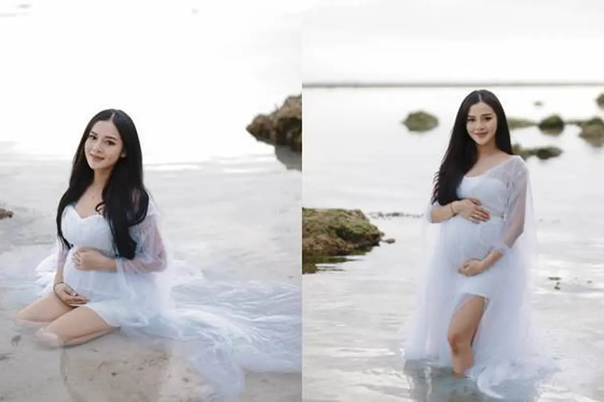 7 Momen Maternity Shoot Bella Bonita di Pantai Ini Tampil Menawan