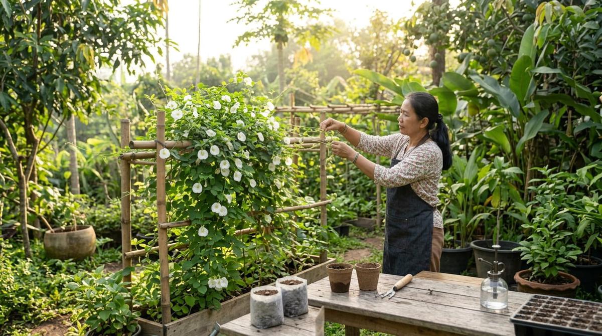 Cara Menanam Bunga Telang Putih sebagai Alternatif Tanaman Rambat Berbunga