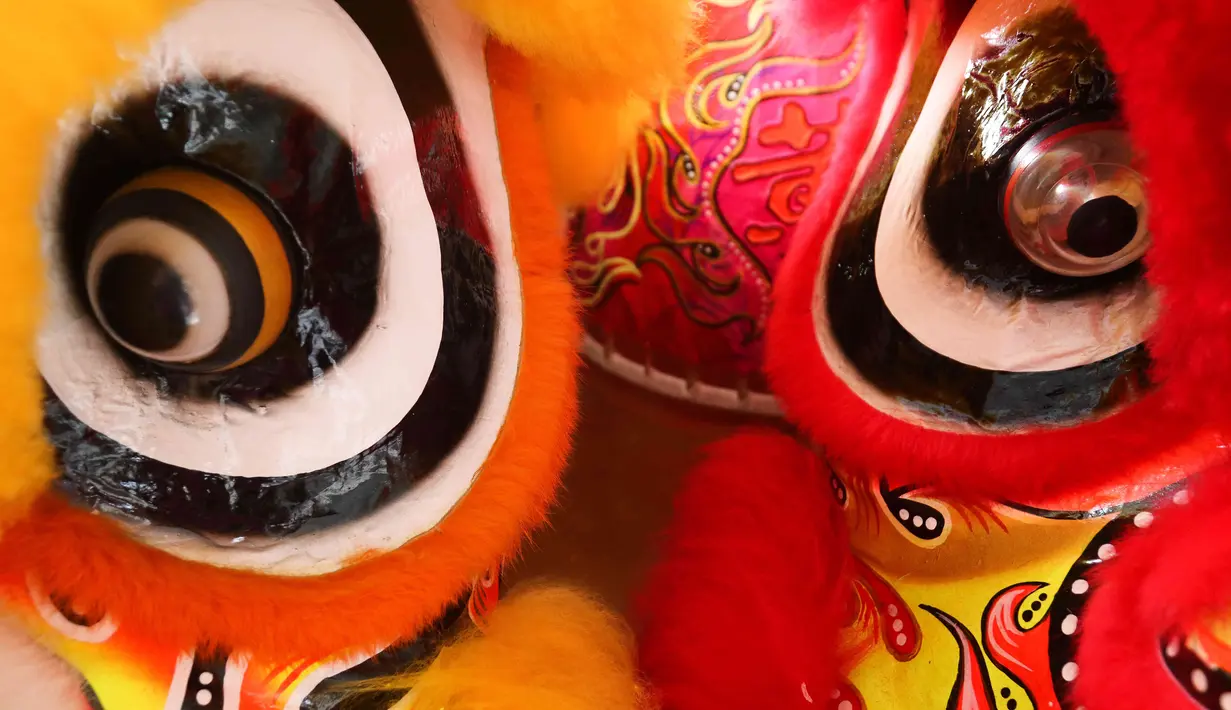 Pekerja menyelesaikan pembuatan barongsai dan liong di kawasan Babakan Pasar, Kota Bogor, Jawa Barat, Rabu (11/1/2023). Industri rumahan produksi Barongsai dan Liong tersebut penjualan meningkat 90 persen  yang dipasarkan ke sejumlah 20 wilayah Indonesia dan Australia, dengan harga sekitar Rp8 juta. (Liputan6.com/Herman Zakharia)