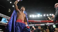 Wonderkid tinju profesional, Ryan Garcia saat memenangkan pertandingan di Las Vegas, Nevada, Amerika Serikat, 2 November 2019 (AFP/Steve Marcus)