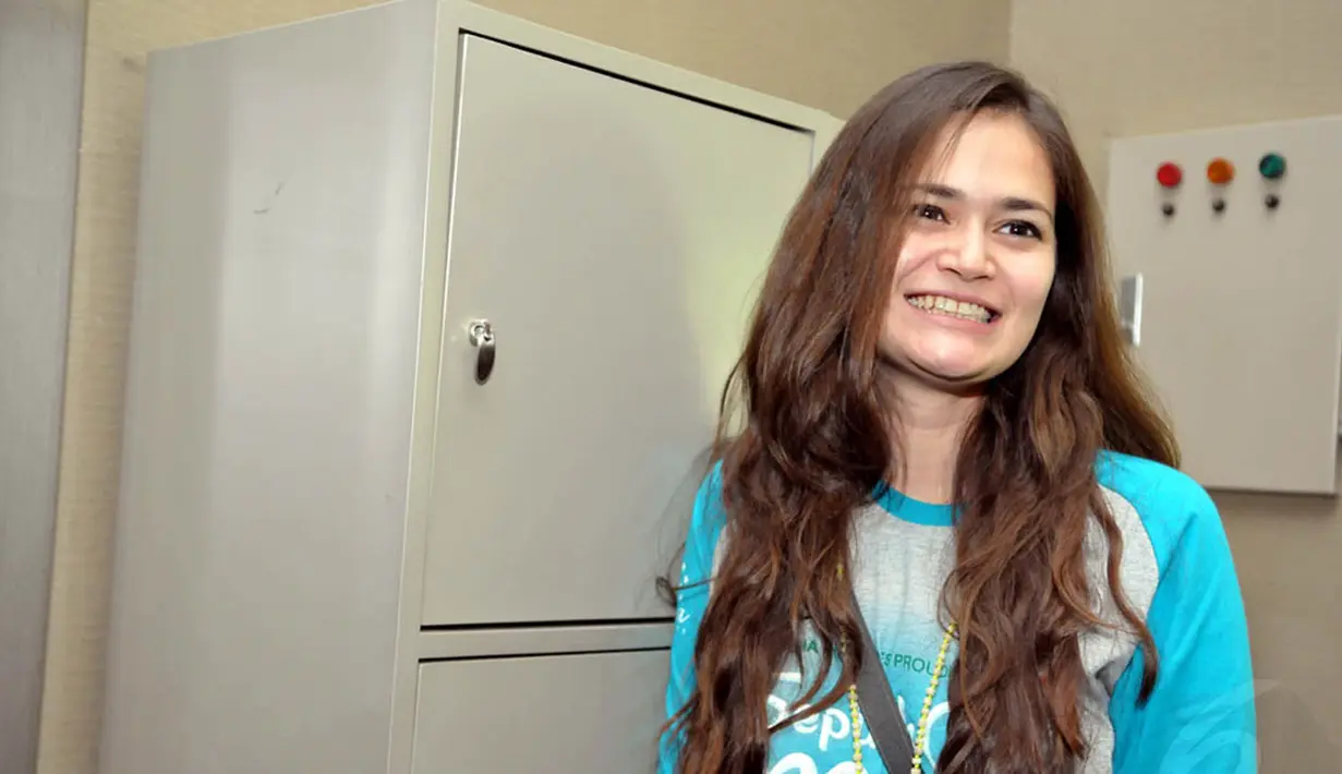 Berperan sebagai Andini dalam film Seputih Cinta Melati, Sabai mengaku cukup mengalami kesulitan pada awal-awal syuting,  Jakarta, (24/7/14) (Liputan6.com/ Panji Diksana)