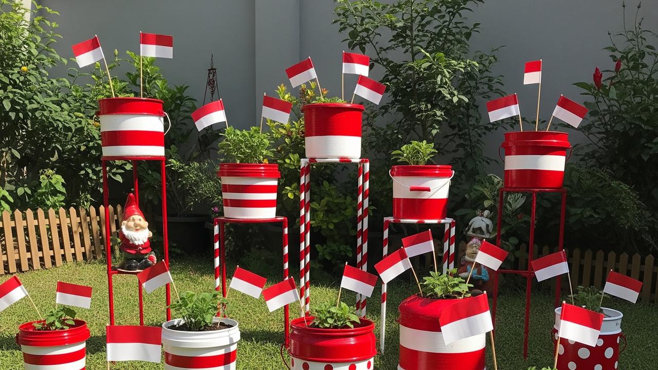 Manfaatkan Pot dan Ember Bekas sebagai Dekorasi (AI Generated)