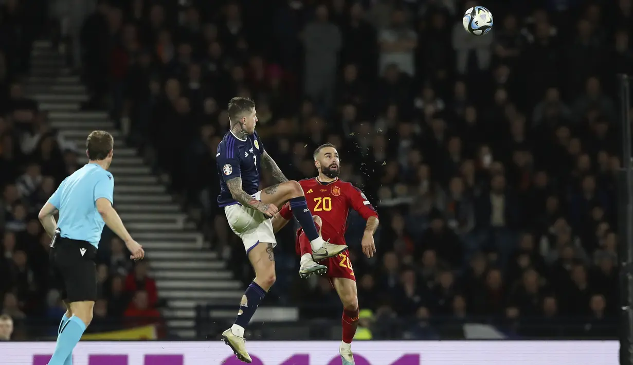 <p>Di babak kedua, Skotlandia kembali membuat kejutan tepat. McTominay mencetak gol keduanya. (AP Photo/Scott Heppell)</p>