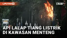 Diduga Korsleting, Salah Satu Tiang Listrik di Kawasan Menteng Terbakar
