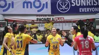 Tim Jakarta Popsivo Polwan menang tipis 3-2 ( (25-17, 25-23, 25-27, 21-25, 17-15) atas Jakarta Livin' Mandiri pada laga pembuka seri ketiga putaran pertama, di GOR Ken Arok Malang, Jumat (17/1/2025). (PBVSI)