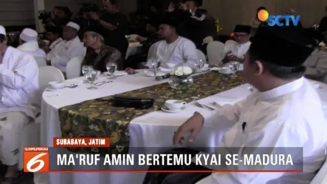 Ma’ruf Amin temui para kiai di seluruh Madura, Jawa Timur, untuk meminta dukungan.