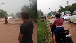 Arus lalu lintas di Jalan Ir Sutami sempat lumpuh dan tidak bisa dilalui kendaraan saat banjir lumpur menggenangi kawasan itu. (Liputan6.com/ Dok Ist)