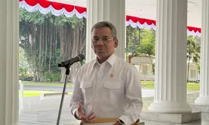Menteri Keuangan (Menkeu) Suahasil Nazara d Istana, Jakarta, Selasa (22/9/2026). (Liputan6.com/Lisza)