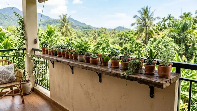 Rak Tanaman Memanjang di Dinding