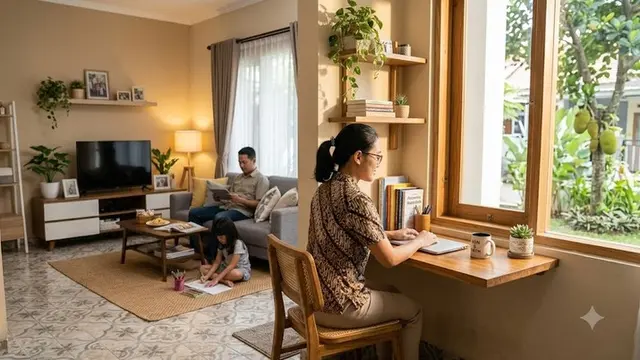 Ide Pocket Office untuk Rumah Tanpa Ruang Kerja (AI Generated)