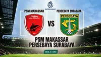 Ilustrasi PSM Makassar versus Persebaya Surabaya, BRI Super League. (Bola.com/AI)