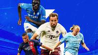 Ilustrasi - Kylian Mbappe, Harry Kane, Victor Osimhen, Erling Haaland (Bola.com/Adreanus Titus)