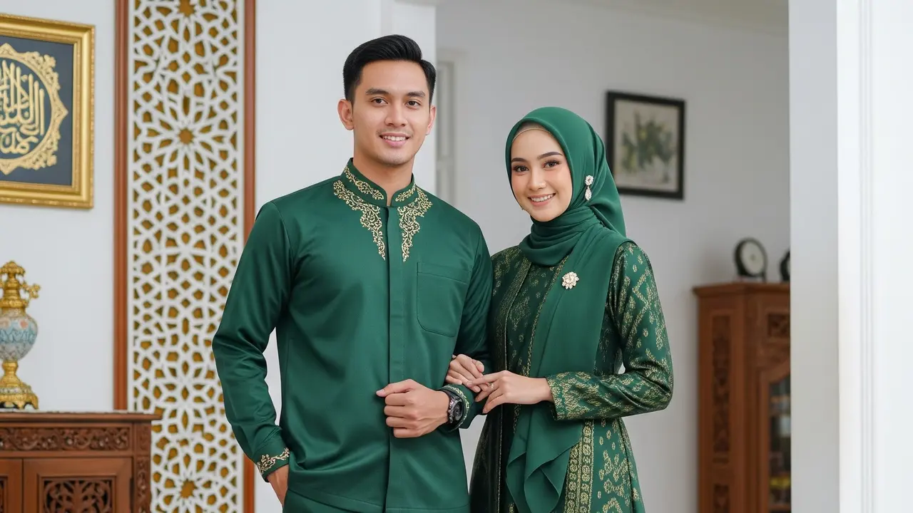 Baju Lebaran Keluarga Muda Cocok untuk Silaturahmi ke Mertua (Gemini AI)