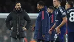 Ekspresi kecewa pelatih Manchester United, Ruben Amorim setelah timnya kalah dari Arsenal pada laga lanjutan Liga Inggris 2024/2025 di Emirates Stadium, London, Inggris, Kamis (05/12/2024) WIB. (AP Photo/Kirsty Wigglesworth)