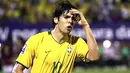 Bintang Timnas Brasil Kaka ketika berlaga di partai kualifikasi Piala Dunia kontra Venezuela di Pedro Pedrossian stadium, Campo Grande, 14 Oktober 2009. AFP PHOTO/Nelson ALMEIDA