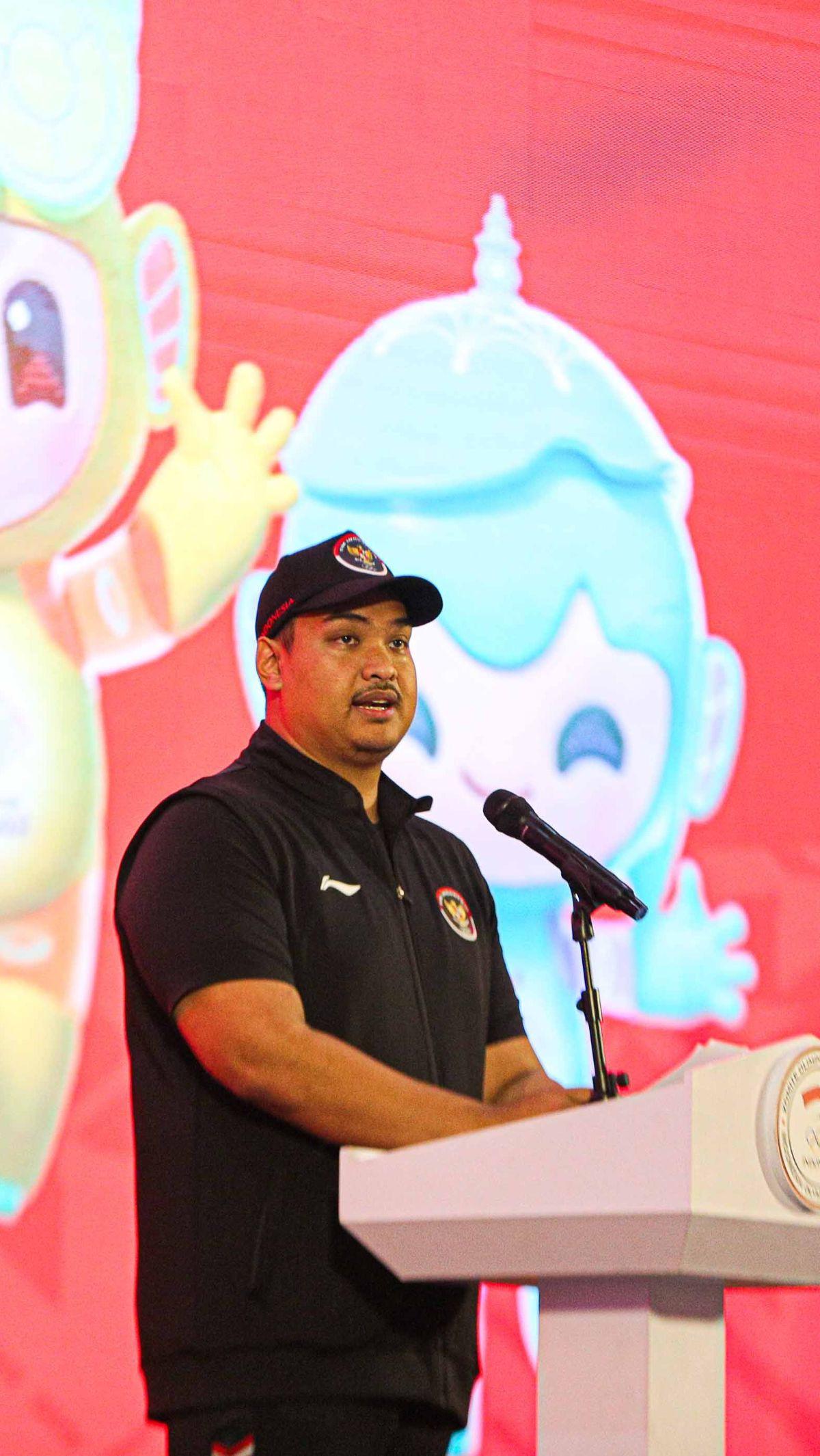 Dalam acara itu, Menpora RI, Dito Ariotedjo meminta masyarakat untuk tidak kaget jika torehan medali Tim Indonesia menurun pada Asian Games 2022.&nbsp;<br>